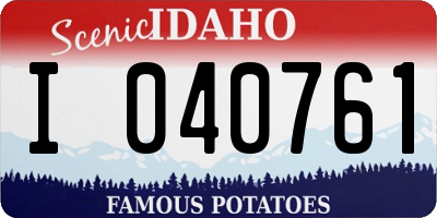 ID license plate I040761