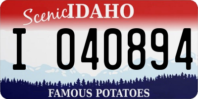 ID license plate I040894
