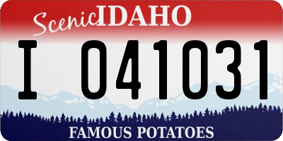 ID license plate I041031