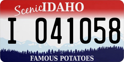 ID license plate I041058