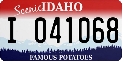 ID license plate I041068