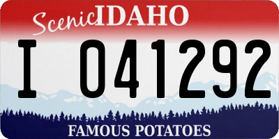 ID license plate I041292