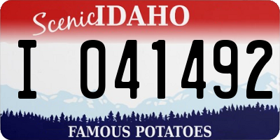 ID license plate I041492