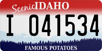 ID license plate I041534