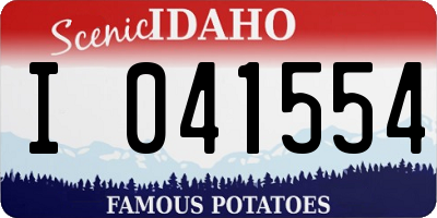 ID license plate I041554