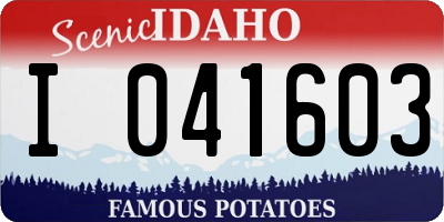 ID license plate I041603