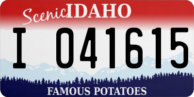 ID license plate I041615