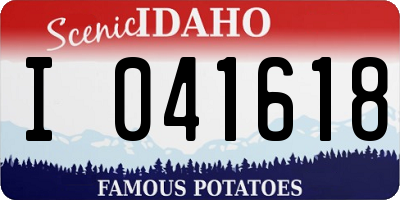 ID license plate I041618