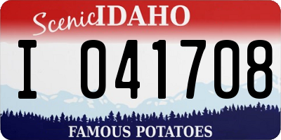 ID license plate I041708
