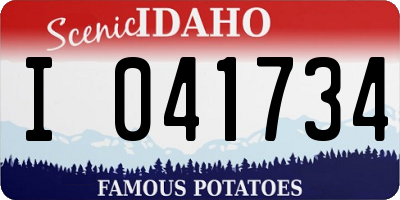 ID license plate I041734