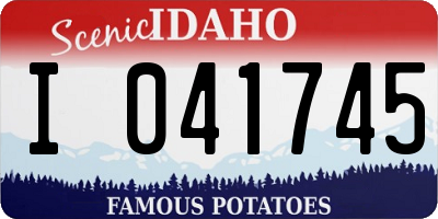 ID license plate I041745