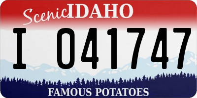 ID license plate I041747