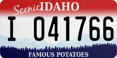 ID license plate I041766