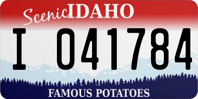 ID license plate I041784
