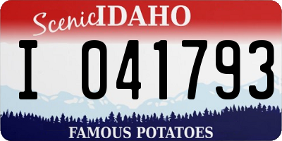 ID license plate I041793