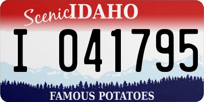 ID license plate I041795