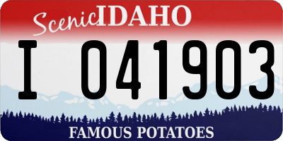 ID license plate I041903