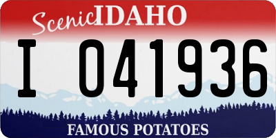 ID license plate I041936