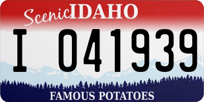 ID license plate I041939