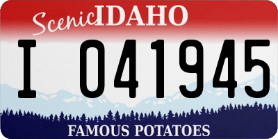 ID license plate I041945