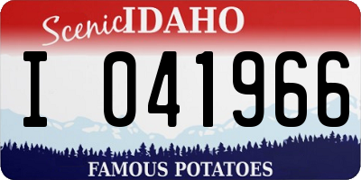 ID license plate I041966
