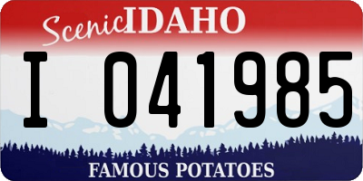 ID license plate I041985