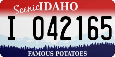ID license plate I042165