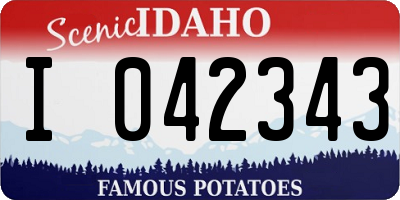 ID license plate I042343