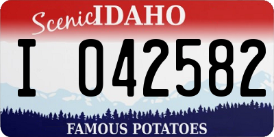 ID license plate I042582