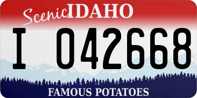 ID license plate I042668