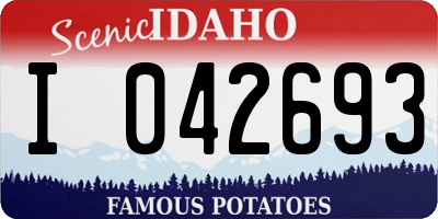 ID license plate I042693