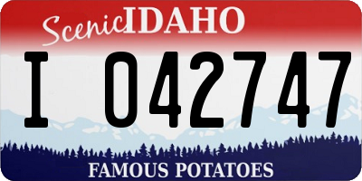 ID license plate I042747