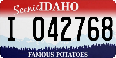 ID license plate I042768