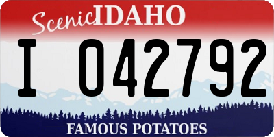 ID license plate I042792