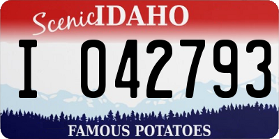 ID license plate I042793