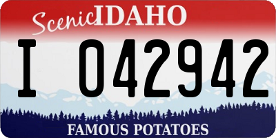 ID license plate I042942