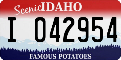ID license plate I042954