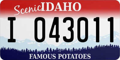 ID license plate I043011