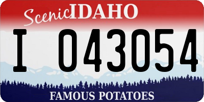 ID license plate I043054