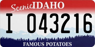 ID license plate I043216