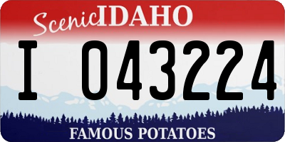 ID license plate I043224