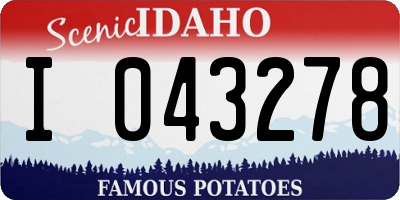 ID license plate I043278