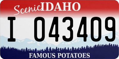 ID license plate I043409