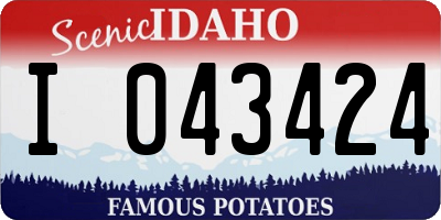 ID license plate I043424