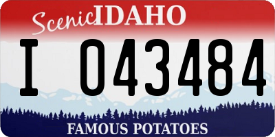 ID license plate I043484
