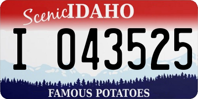 ID license plate I043525