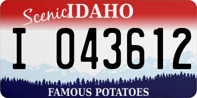 ID license plate I043612