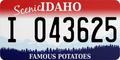 ID license plate I043625