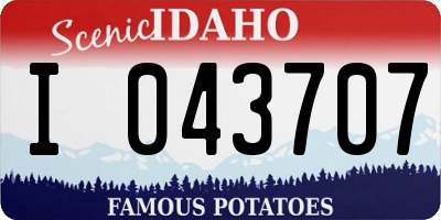 ID license plate I043707