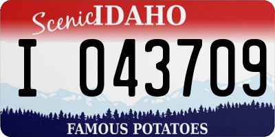 ID license plate I043709
